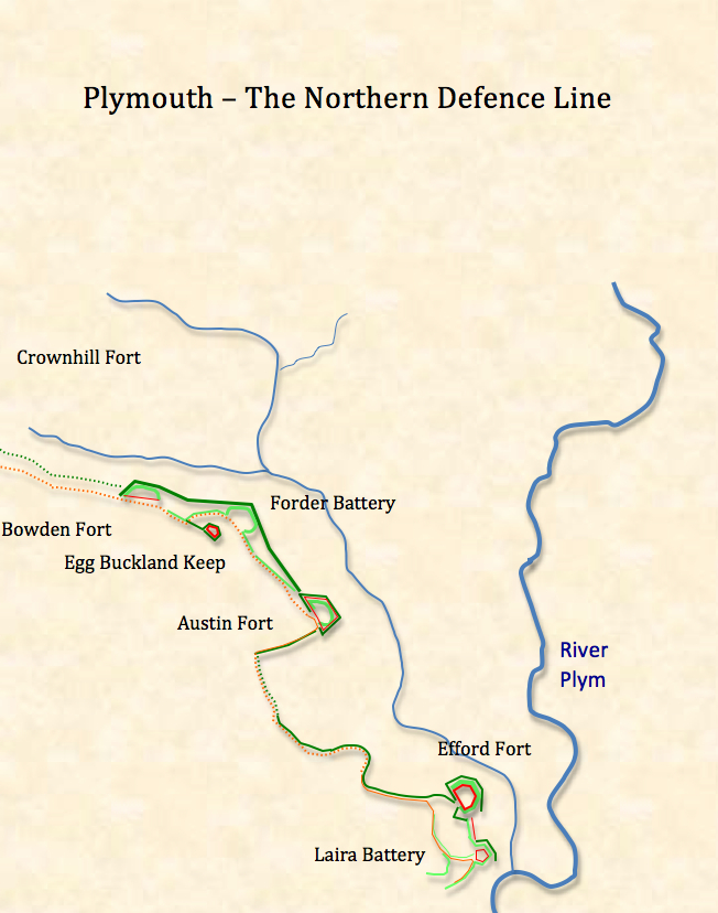 Plymouth N Defences map